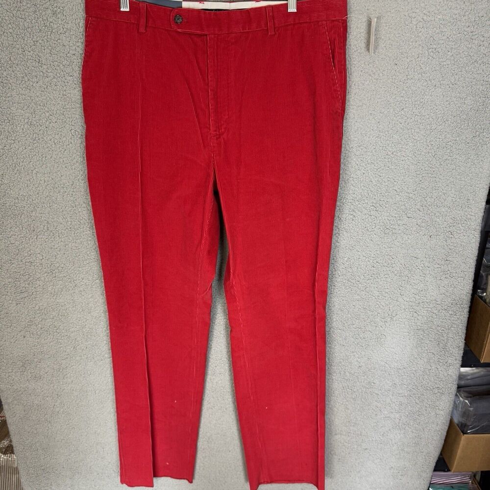 Vineyard Vines Pants Men 36x37 Red Straight Stretch Cotton Corduroy Flat Front